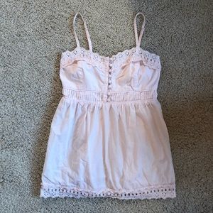 J.crew light pink strapless top.